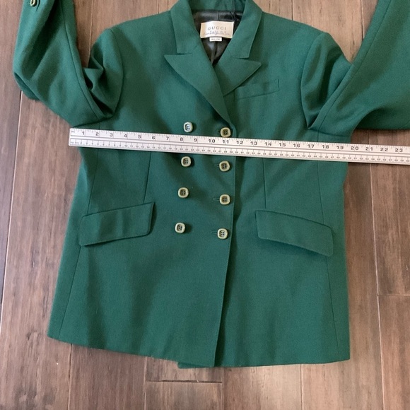 Gucci Made In Italy Mohair Wool Double Breasted Wrap Pleated Skirt Suit 46/44 - Picture 13 of 15